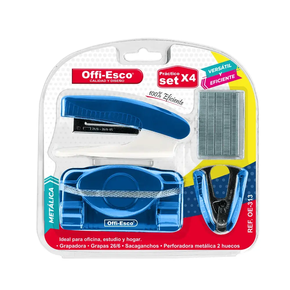 Kit Offi-Esco Oficina Engrapadora - Perforadora - Sacagrapas OE-313