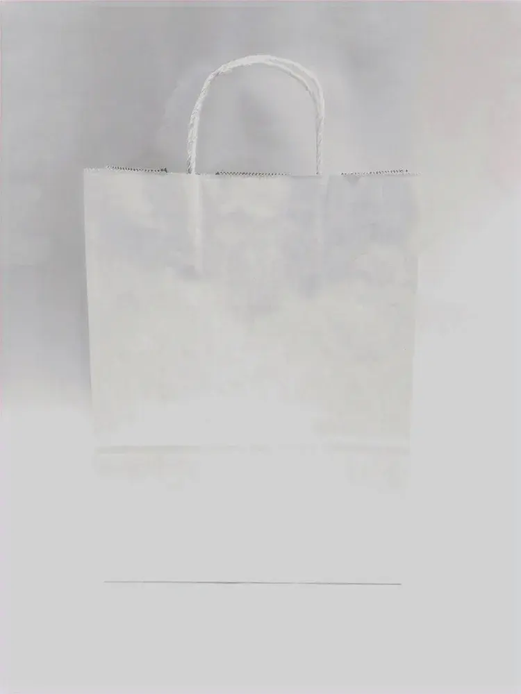 Bolsa De Papel Blanca Kraft Con Manigueta Paquete x 12 En Diferentes Tamaños