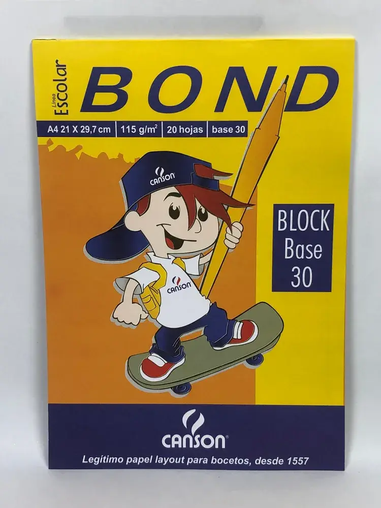 Block Dibujo A4 Sin Formato Horizontal Base 30 115gr x 20 Hojas