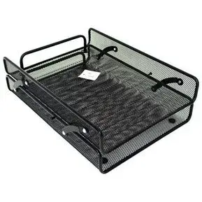 Papelera Para Escritorio Doble Malla Negra