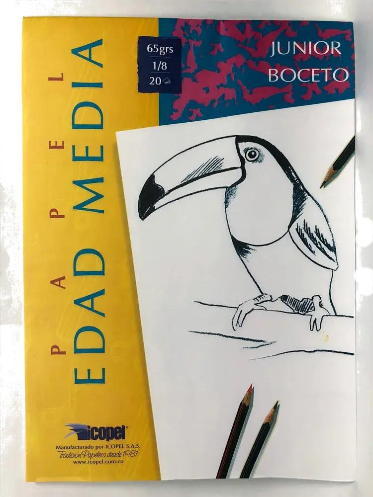 Block Dibujo Edad Media 65gr Octavo 25cm x 35cm 20 Hojas