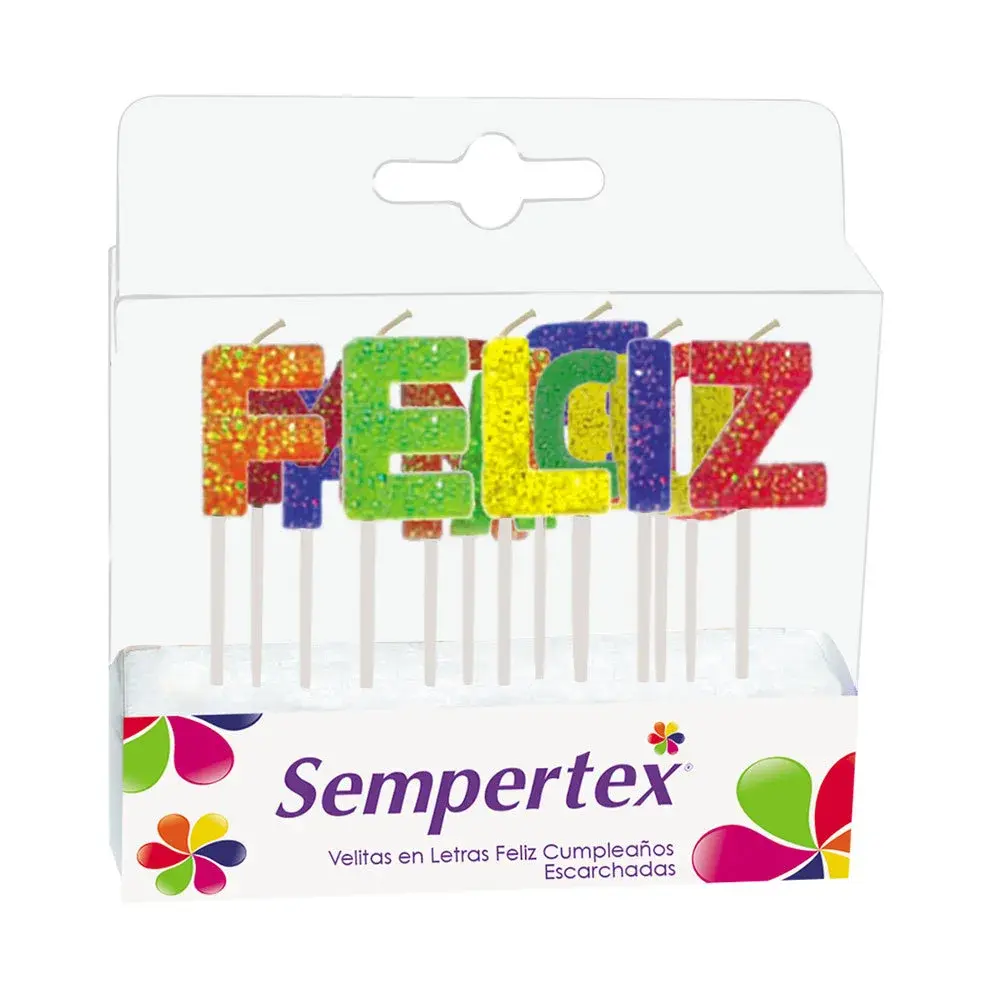 Velitas Letras Feliz Cumpleaños Escarchada
