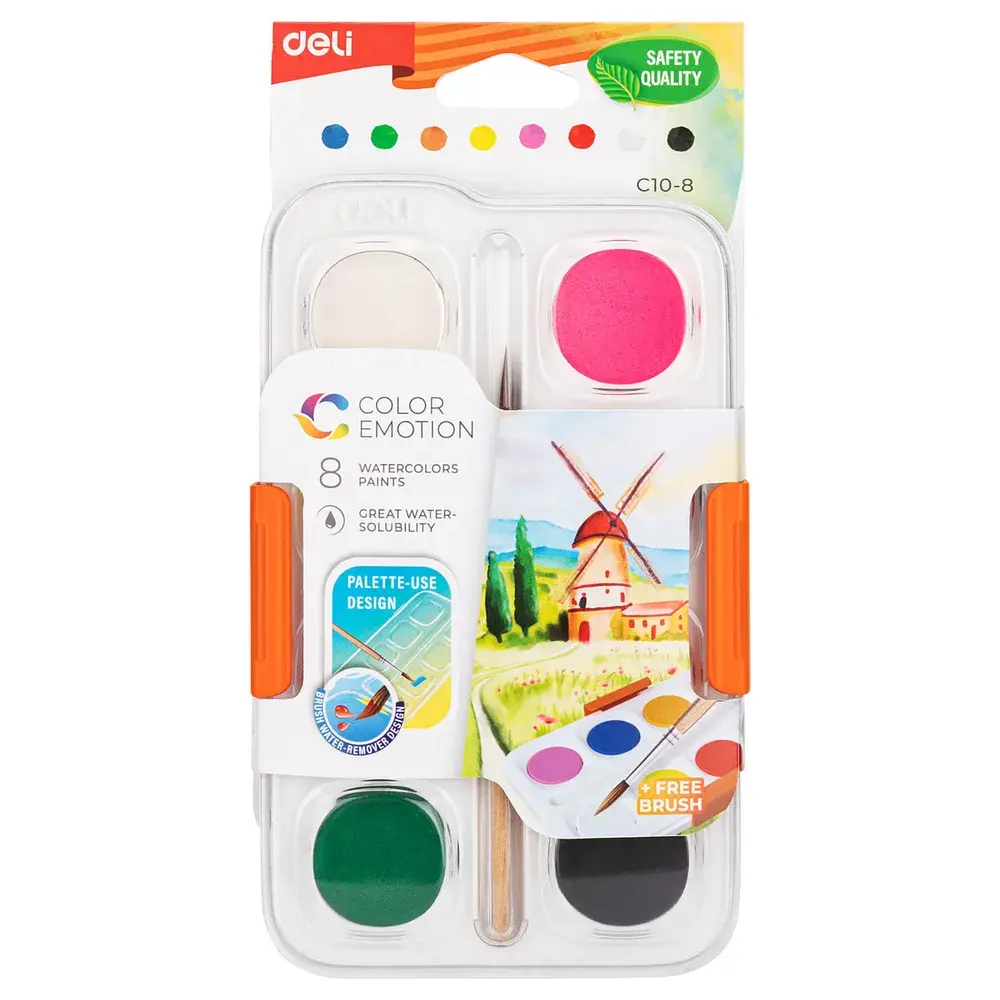 Pintura Acuarela Paleta x8 Deli