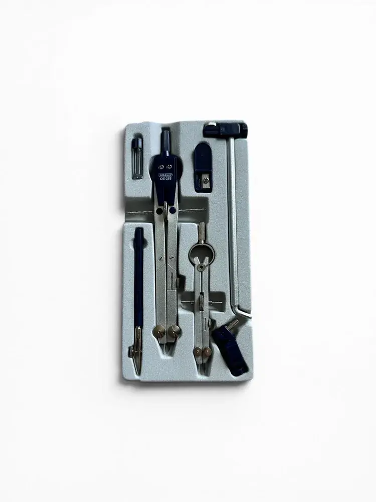 Compás De Precisión OE-288 Offi-Esco Set X2 Compás + Extensor + 5 Accesorios