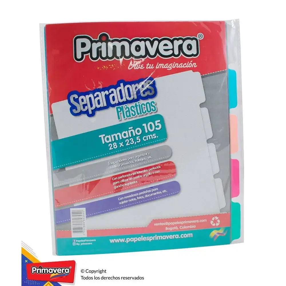 Separador De Materia Plástico 105 X 5 Primavera Solido