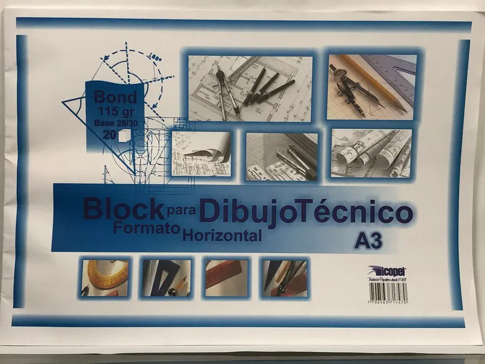 Block Dibujo A3 Con Formato Horizontal Base 28 20 Hojas