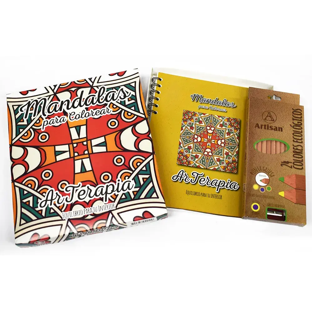 Libro Mandalas Y Lápiz Color Ecológico x 24 Artisan