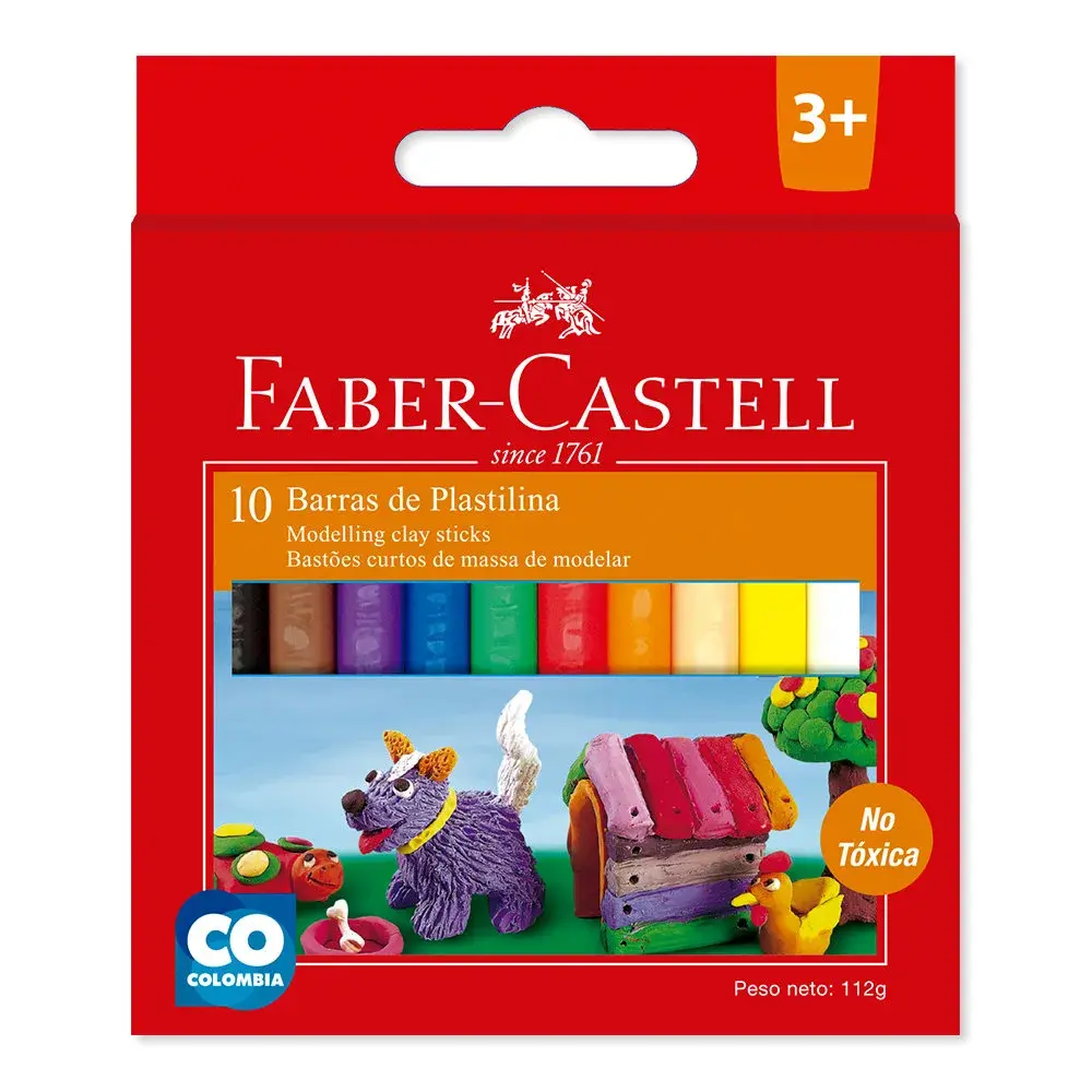 Plastilina Barra Corta x 10 Faber Castell