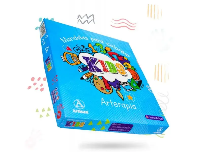 Libro Mandalas Kids Y Lápiz Color Ecológico x 24 Artisan
