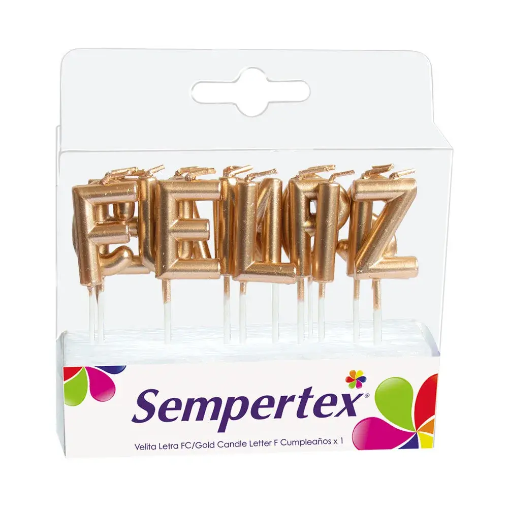 Velitas Letras Feliz Cumpleaños Dorado