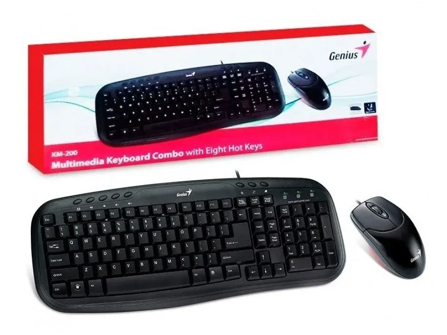 Teclado Genius KM-200 Combo Con Mouse Alámbrico
