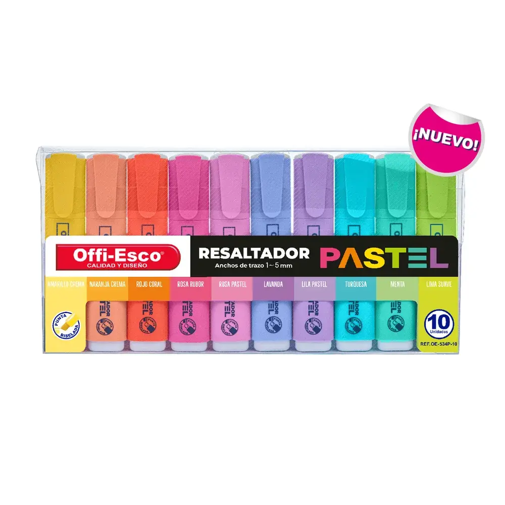 Resaltador Offi-Esco X 10 OE-534 Pastel