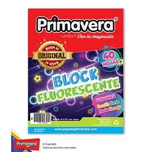 Block Fluorescente Carta x 40 Hojas Primavera