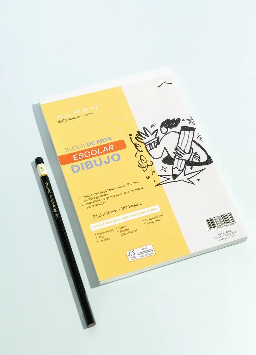 Block Boceto Dibujo Arte Durex 1/2 Carta X 30H 200GR Alpen