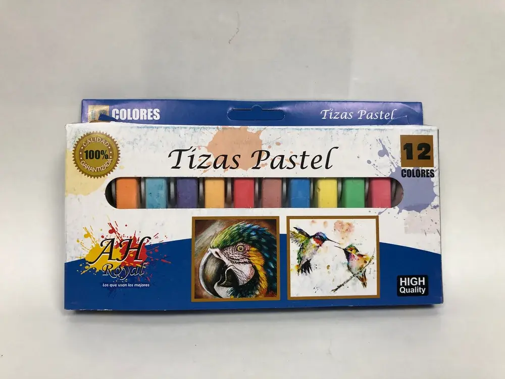 Tiza Pastel AH Royal x 12 Colores Barra Larga