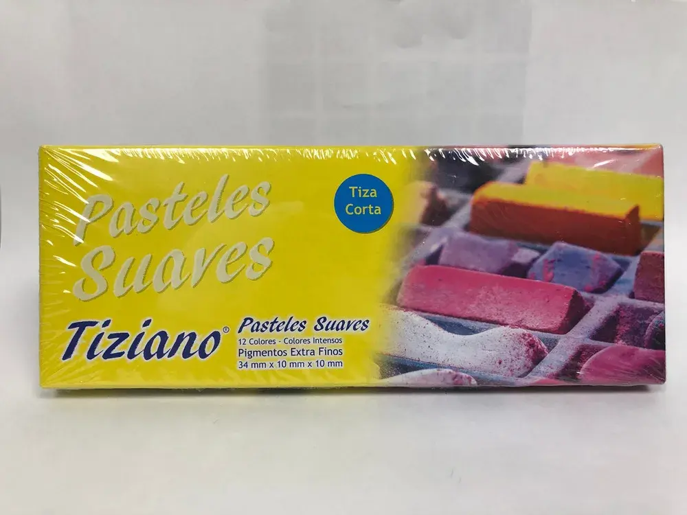 Tiza Pastel Tiziano x 12 Colores Barra Corta