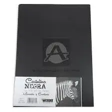 Cartulina Negra En Octavos x 10Und