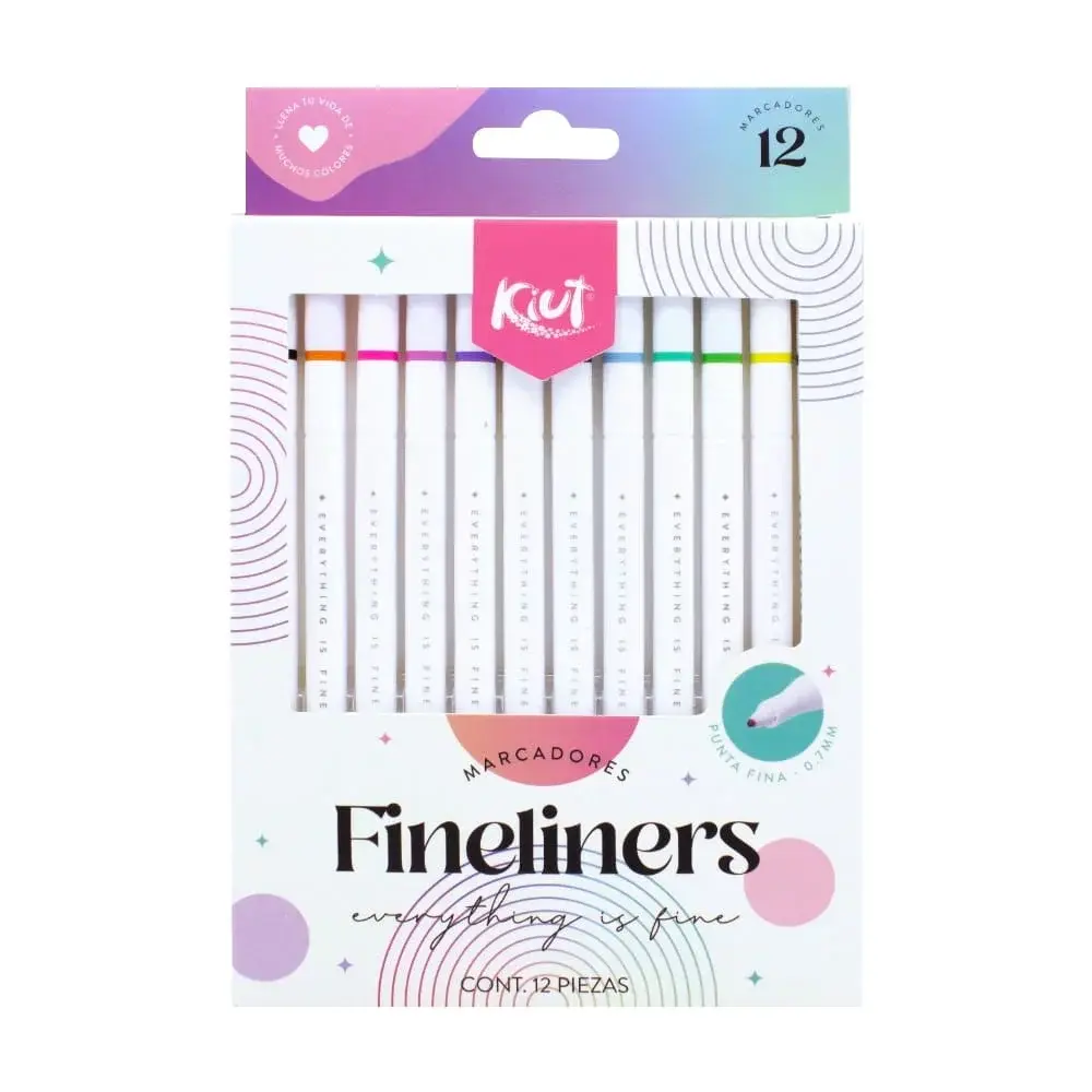 Micropunta Fineliners KIUT X 12 Surtido